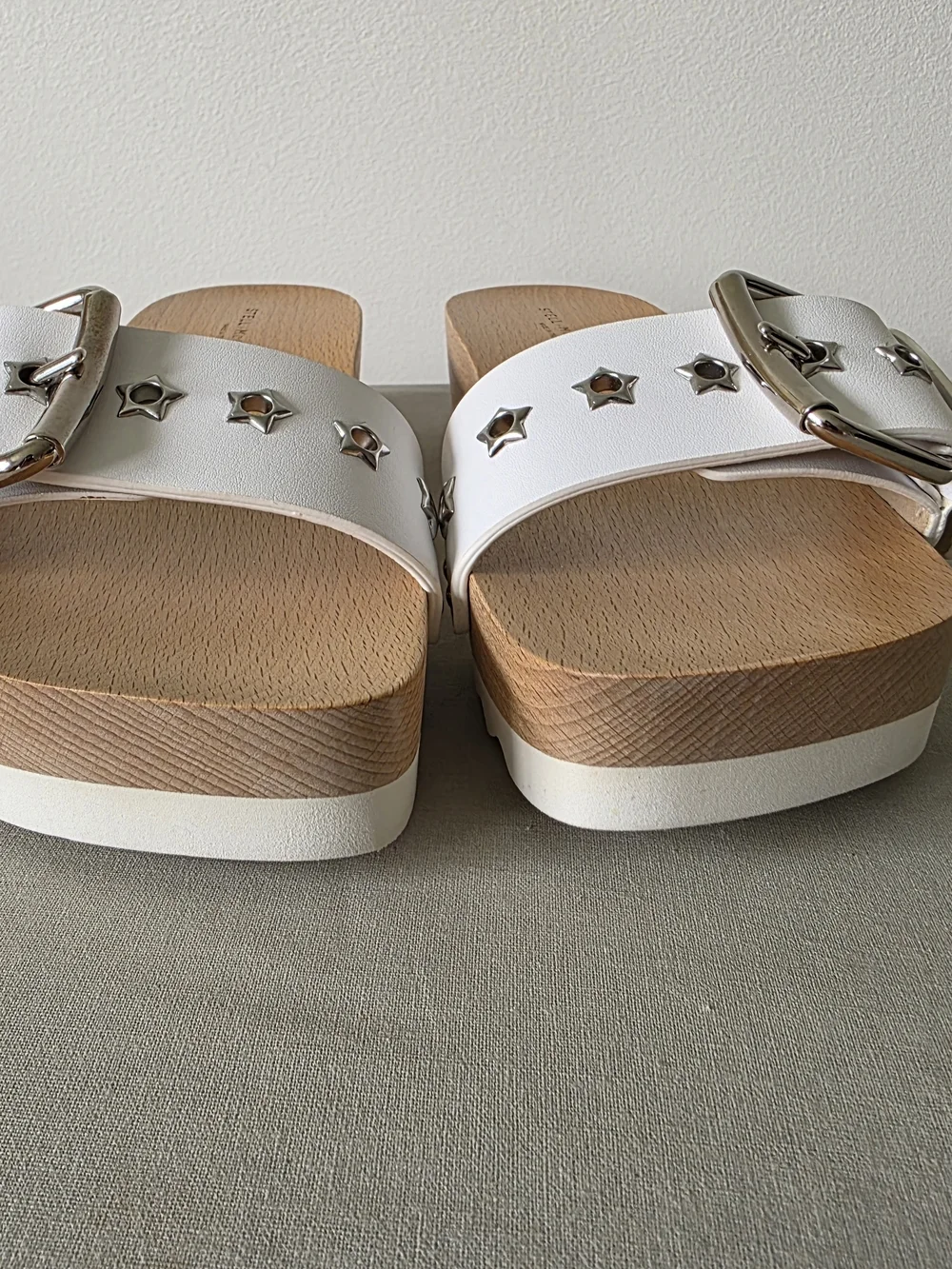 Stella McCartney Elyse Alter Sporty Mat White Platform Slides EU 37 Italy